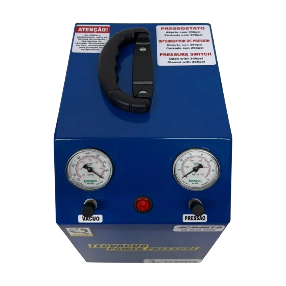 ESTAÇÃO VÁCUO E PRESSÃO COM PRESSOSTATO AR AUTOMOTIVO 1HP 12CFM (110V/220V)