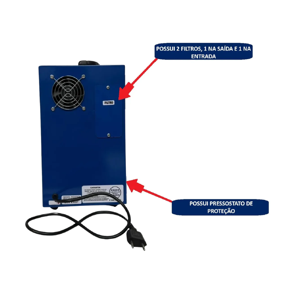 ESTAÇÃO VÁCUO E PRESSÃO COM PRESSOSTATO AR AUTOMOTIVO 1HP 12CFM (110V/220V)