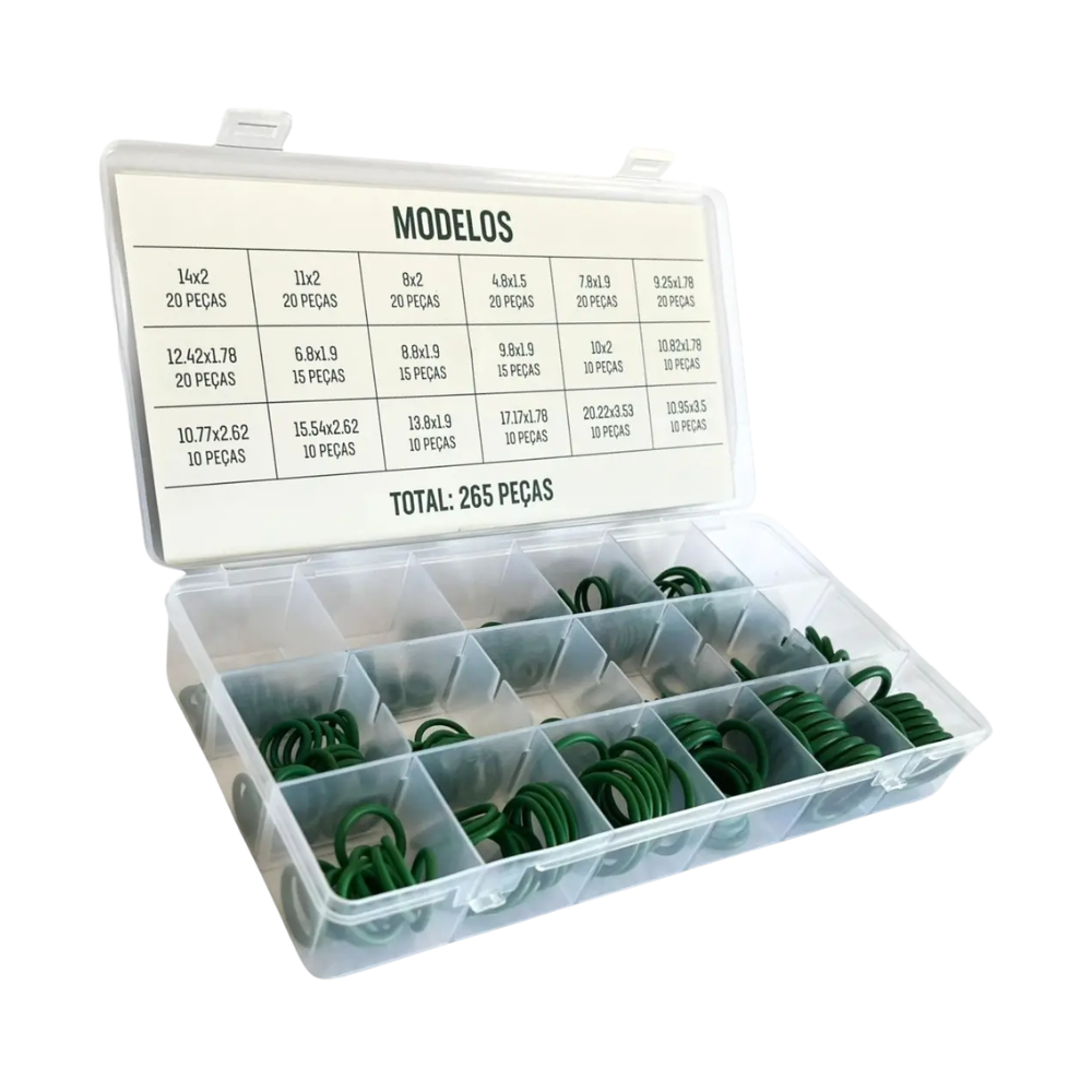 KIT ORING PROFISSIONAL AR AUTOMOTIVO (265 PEÇAS)