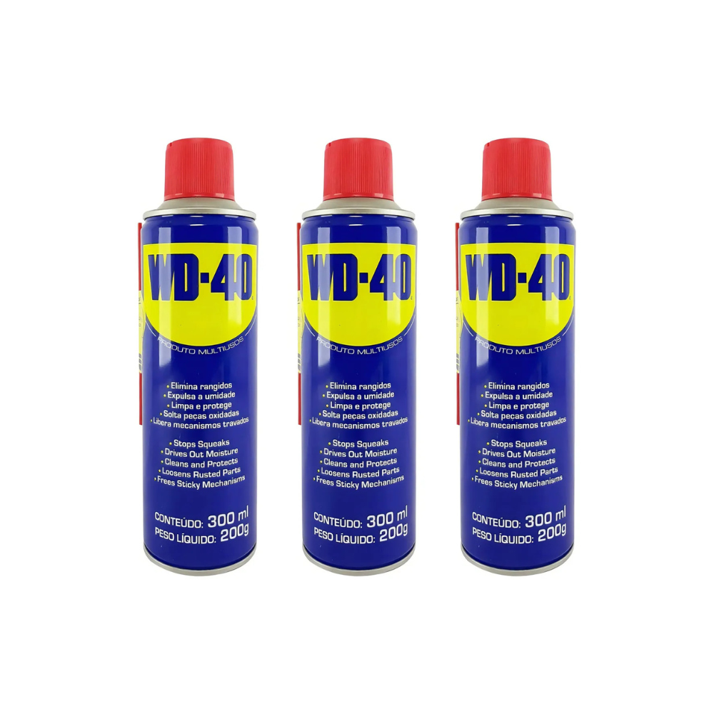 KIT 3 DESENGRIPANTES WD-40 LUBRIFICANTE MULTIUSO LATA 300ML