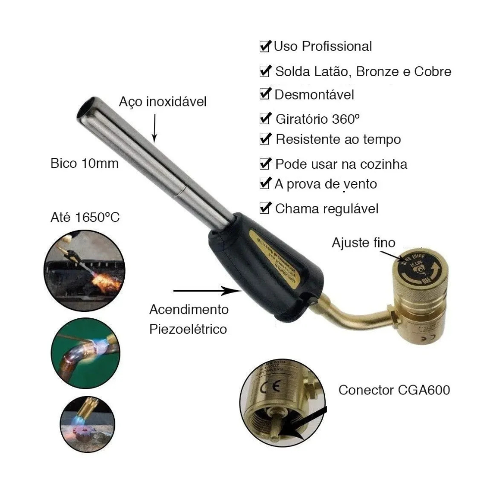 KIT SOLDA ALUMÍNIO MAÇARICO AUTOMÁTICO MAPP