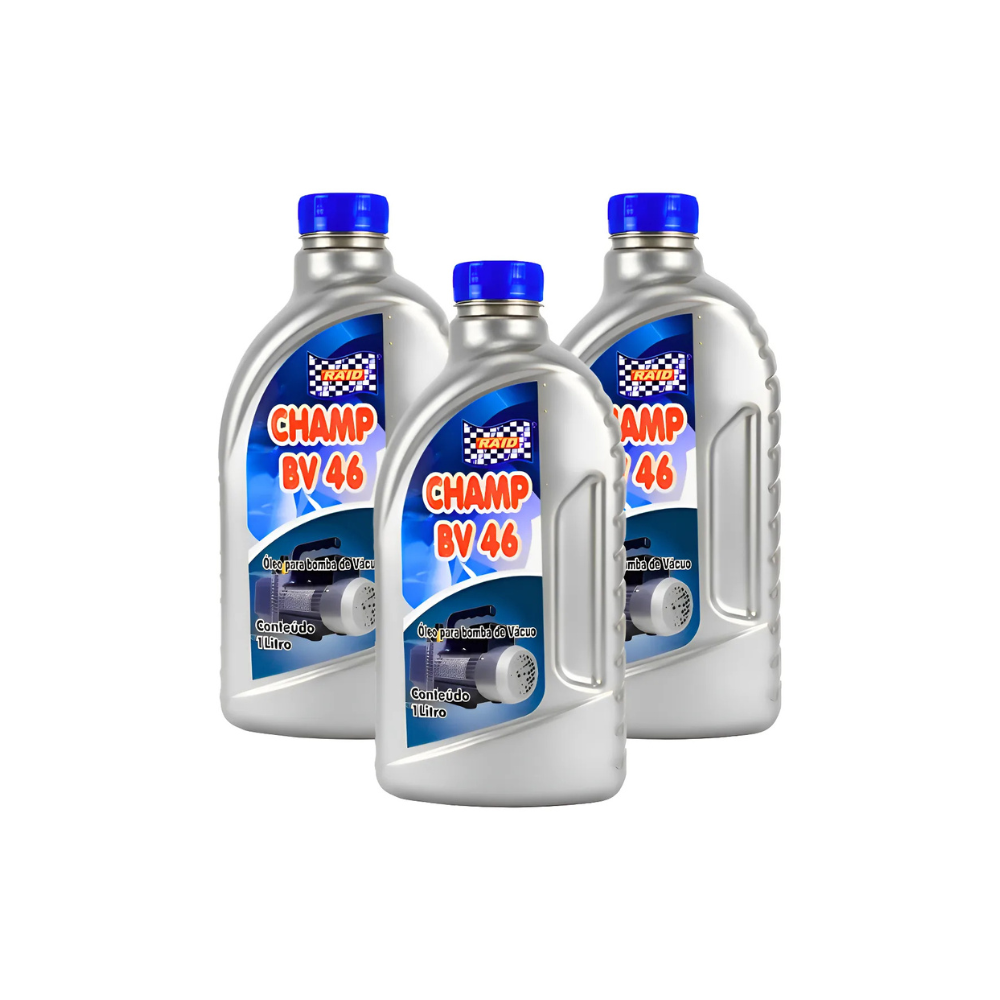 KIT 3 ÓLEOS BOMBA DE VÁCUO CHAMP MINERAL ISO VG 46 3 LITROS
